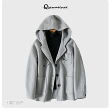 ZOJ品质双面羊毛绒大衣2025女装新款毛呢外套女气质休闲连帽衣服