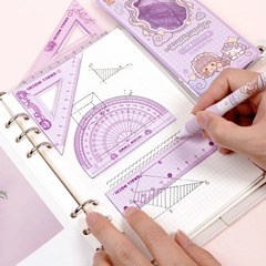New small mochi ruler set for primary school students, soft ruler with multiple functions, graduation ruler, geometric drawing, triangular ruler