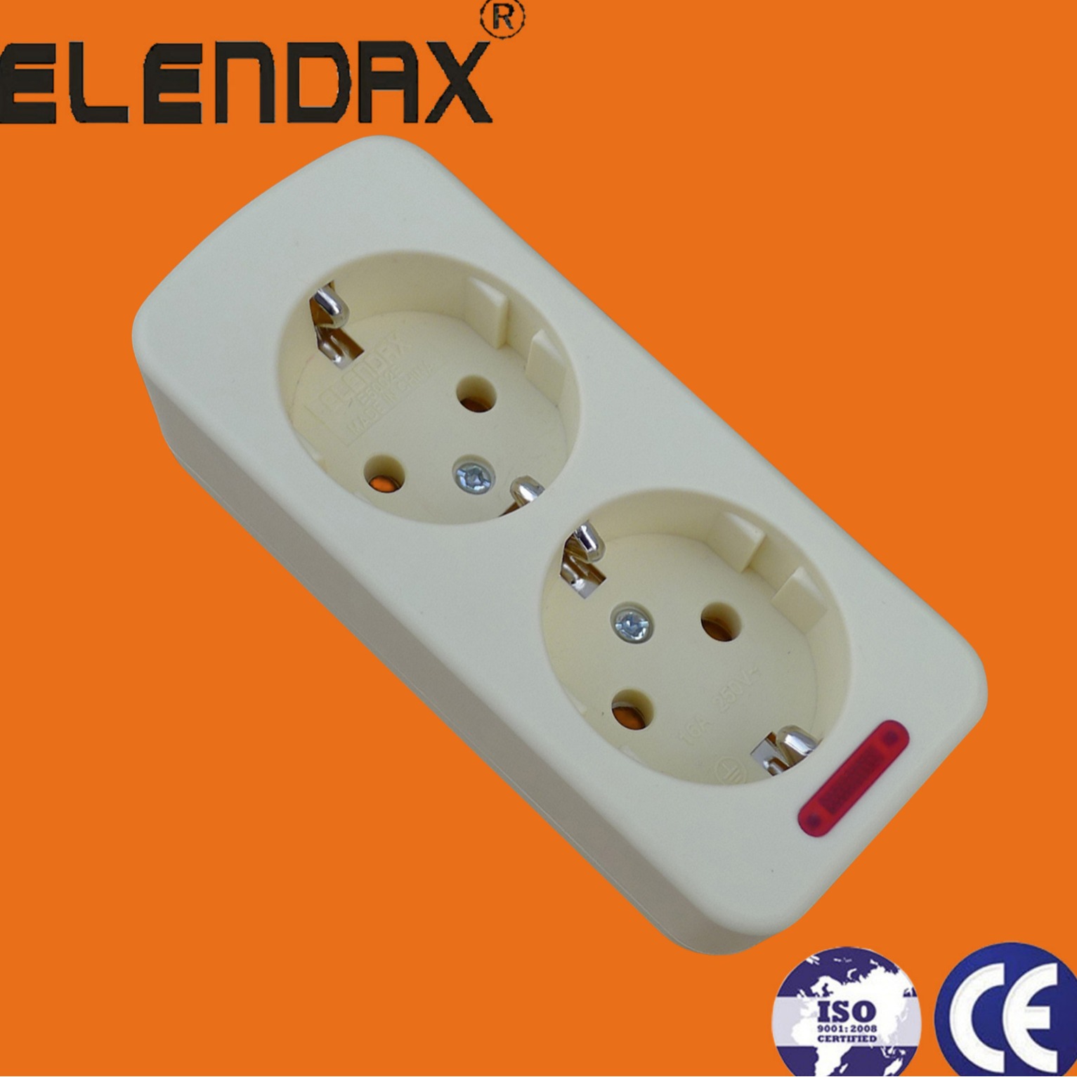 供应可拆装可接线　带接地　两位欧式接线插座（E5002E）