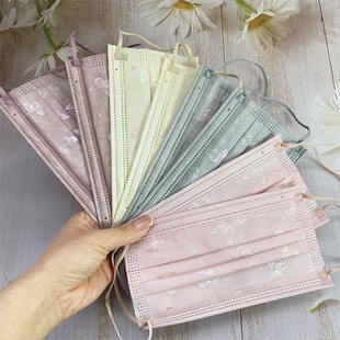 Four-Layer Mesh Japanese Style Butterfly Series Disposable Mask for Adults Breathable Dust-Proof Sun Protection with Melt-Blown Mask