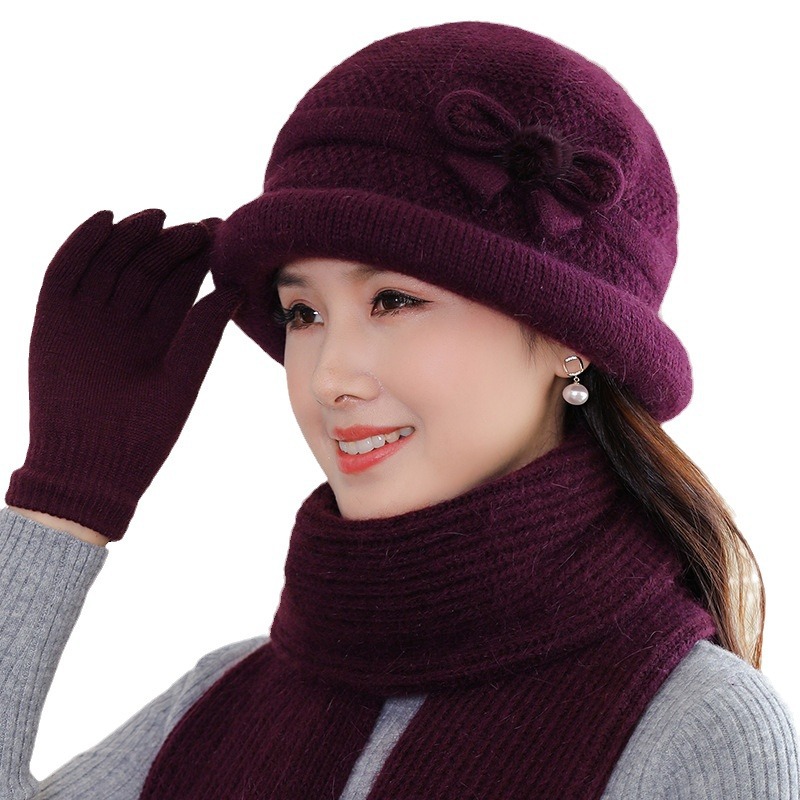Demi-season elite fashionable elegant solid color keep warm knitted…