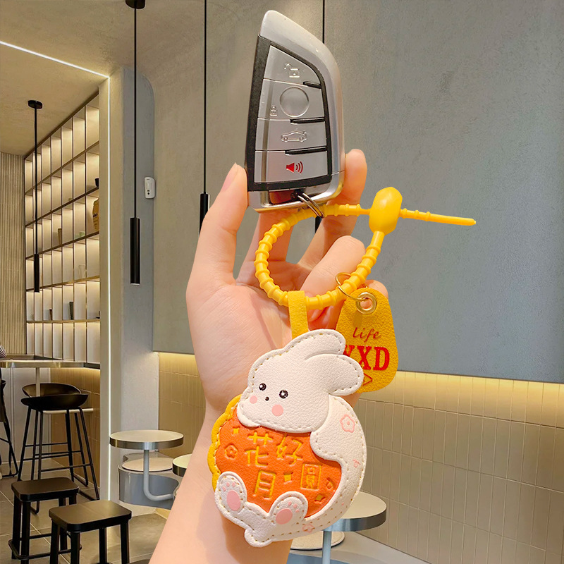 国潮アニメ中秋節月餅ウサギ手紐キーホルダー創意カップルバッグペンダント小プレゼント卸売り|undefined