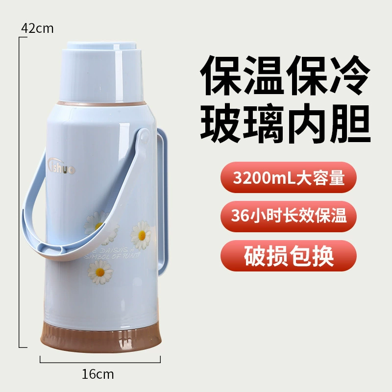 Capacious thermos for elementary school students for home use, glass liner