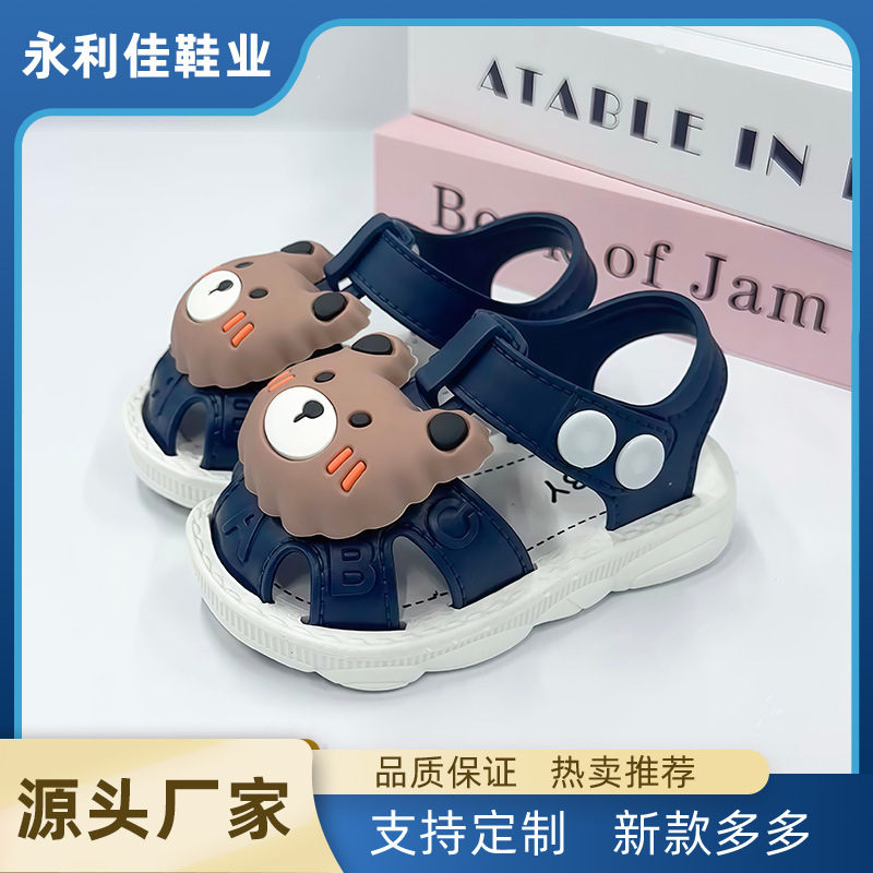 Boys Toddler Shoes Soft Sole Summer Factory Direct Supply Export Foreign Trade Wholesale E-Commerce Children's Baby Boy Toe-Cap Sandals