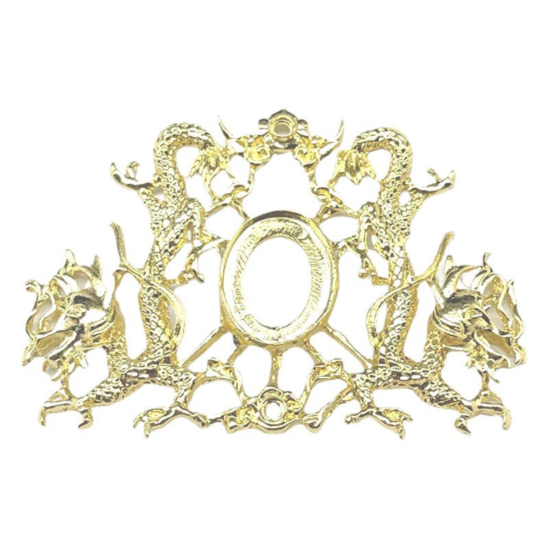 diy antique jewelry accessories color-preserving alloy double dragon playing beads antique hairpin factory direct sales
