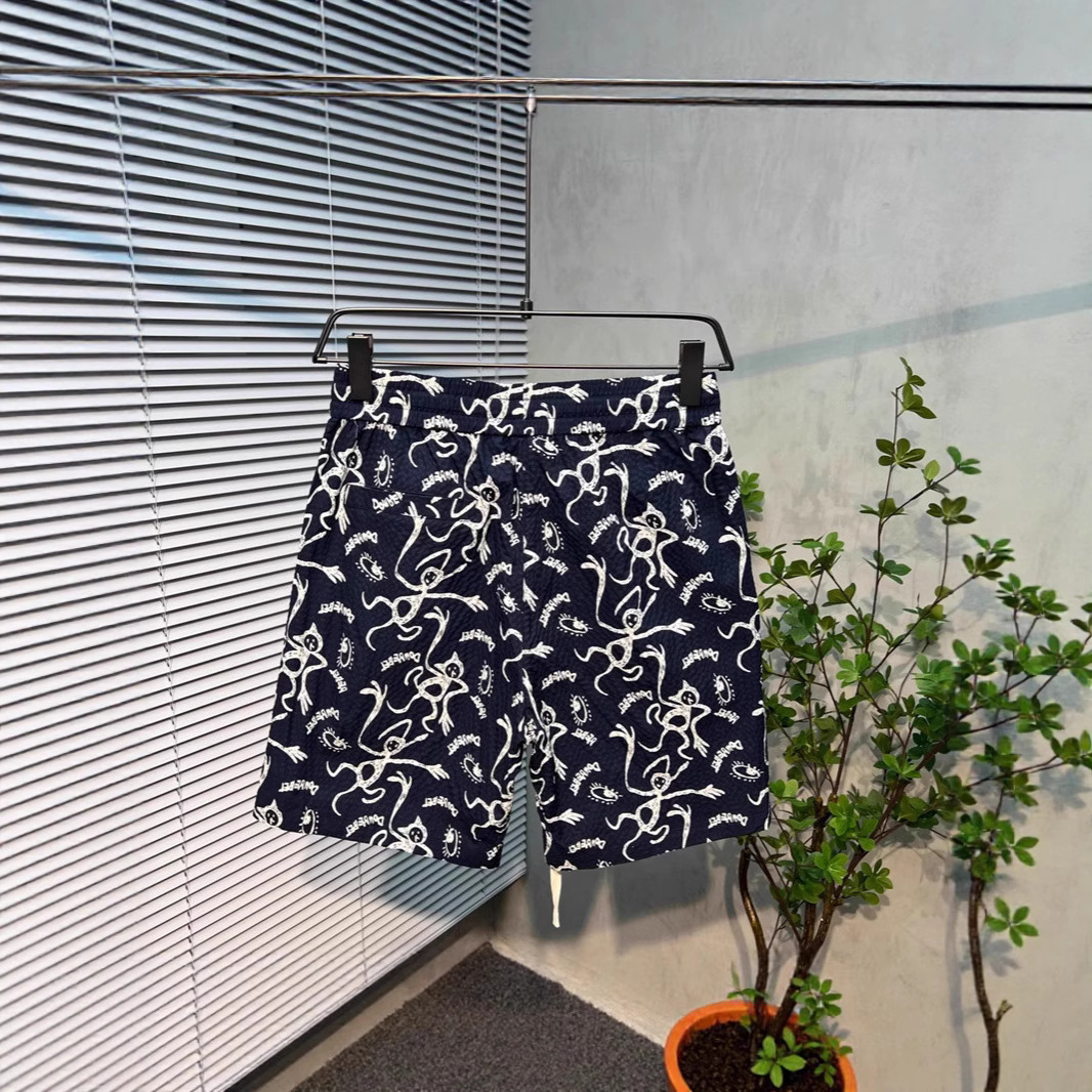Men's Floral Print Athletic Shorts Trendy Summer Casual Fashion Thin Five Point Pants Cool Versatile Beach Wear_viptrois.com