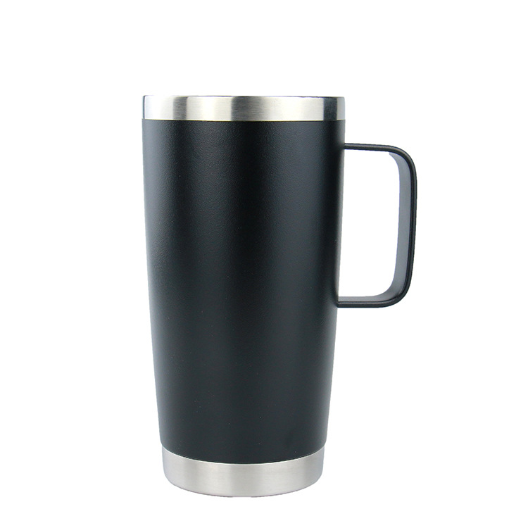 Transfronterizo doble vacío de acero inoxidable taza de agua aislante taza de café de oficina de negocios mango portátil taza de café image 6
