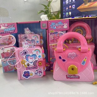 One-word Pink Rabbit Girl Fashion Mini Handbag Simulation Toy Princess Secret Notepad Play Home Fun