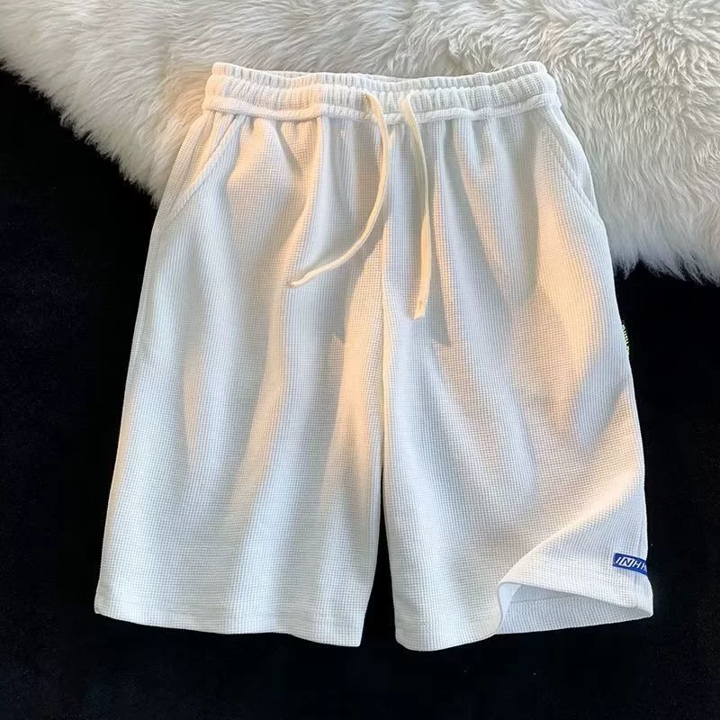 Источник производителя Вафли шорты Мужские летние свободные прямые наклейки Спортивные укороченные брюки