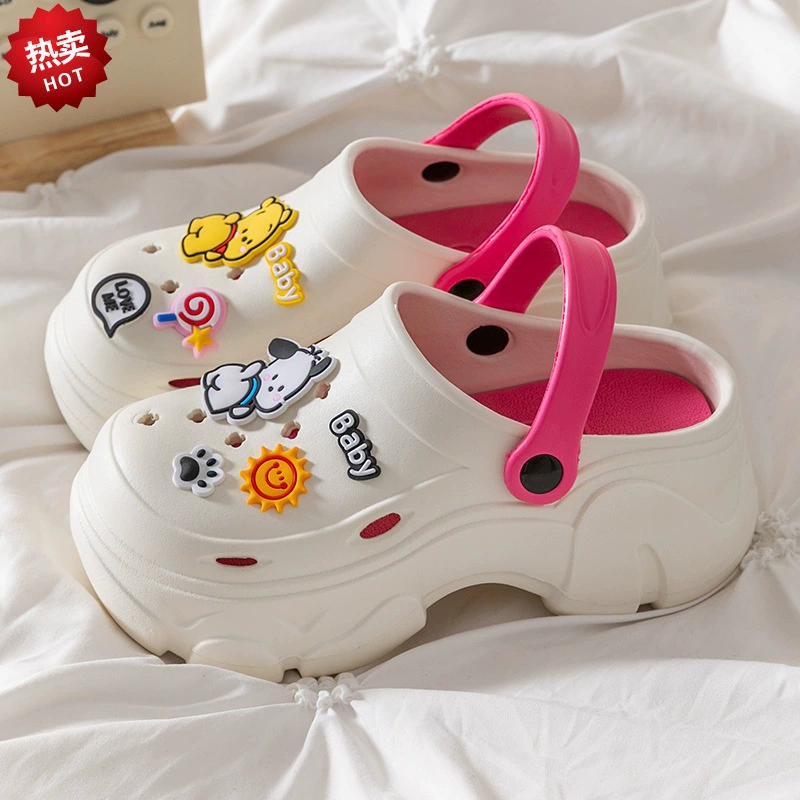 Мультяшные пещерные туфли женские летние 2024 новые милые кексы