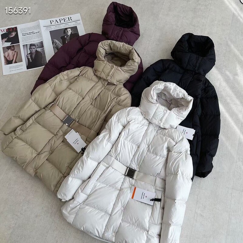25 Winter Lulu Women's Belted Mid-Length Hooded down Jacket Slimming Waist Beautiful Legs Hooded Coat Trendy 25 Winter Lulu Women's Belted Mid-Length Hooded down Jacket Slimming Waist Beautiful Legs Hooded Coat Trendy