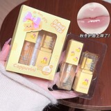 Шелковистый бальзам для губ, увлажняющий блеск для губ, прозрачный демисезонный комплект, помада, с эффектом пухлых губ