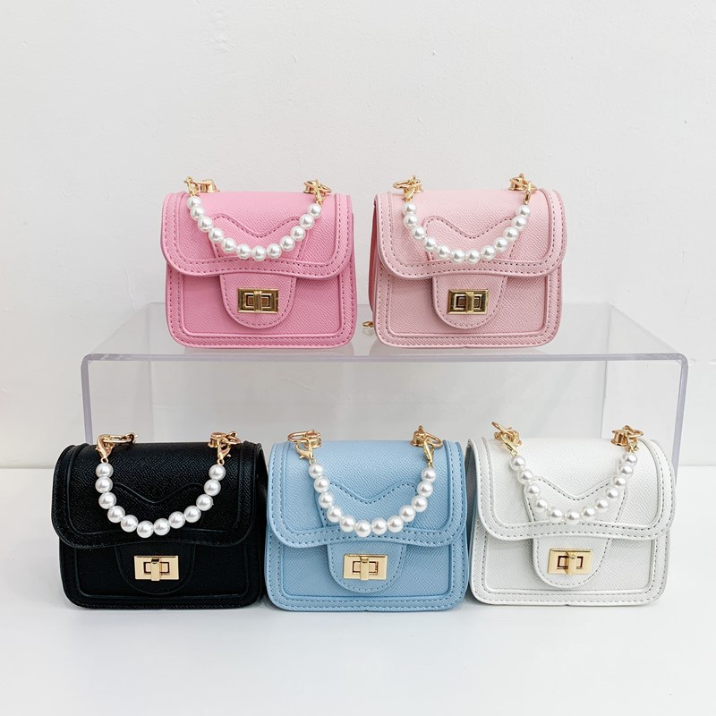 Estilo occidental princesa perla bolso cadena de moda mini bolso de hombro para niños y niñas 2025 nuevo bolso para niños de comercio exterior