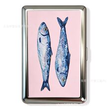 跨境热销Vintage Cigarette Case复古香烟盒多功能艺术风金属卡包