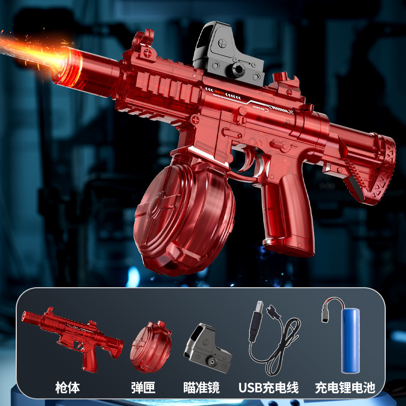 クロスボーダー M416 電動発光水鉄砲ブラックテクノロジーおもちゃの銃強力な噴射全自動水の戦い火と氷のマウス|undefined