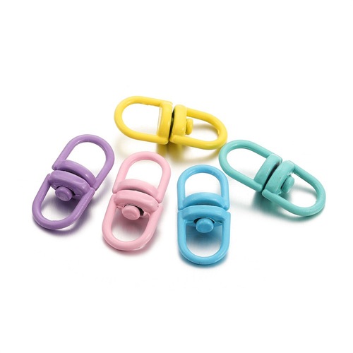 diy jewelry accessories colorful eight-character universal rotating buckle key connection ring anti-knot key chain dog buckle pendant