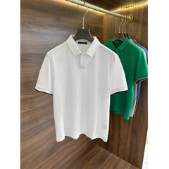 イタリアの古風なメンズウェア、春夏用ピケ織り綿素材の襟付きトップス、Tシャツ、メンズカジュアル半袖ポロシャツ