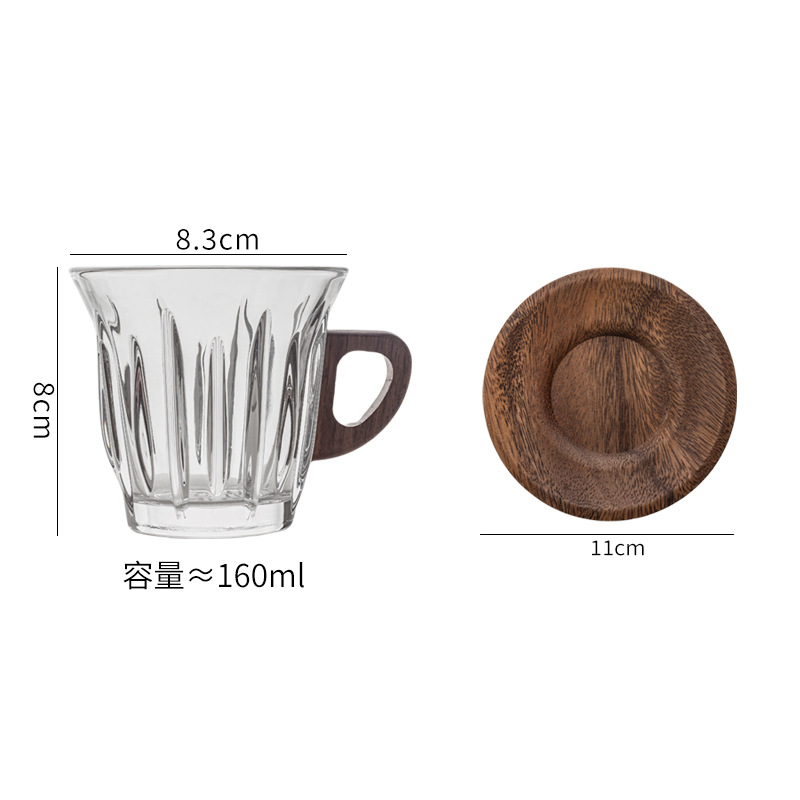 Transfronterizo sucio taza de café blanco australiano exquisito vidrio casero italiano taza de latte set de nuez