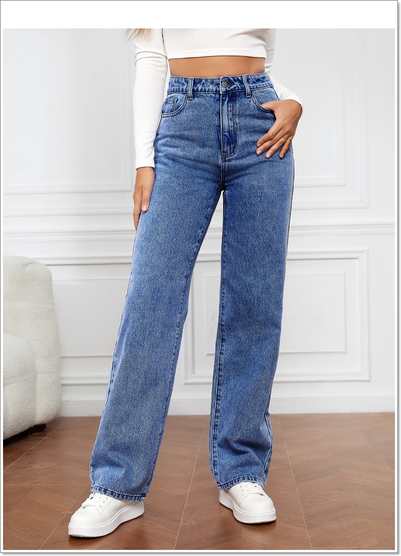 Women's Street Casual Solid Color Full Length Washed Jeans display picture 5