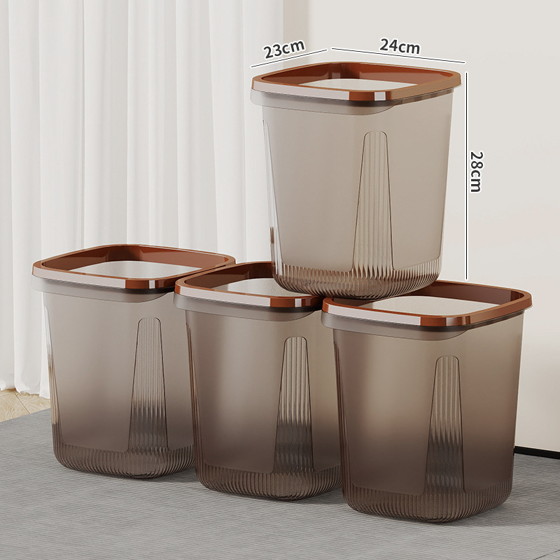 Bote de basura transparente de gran capacidad para el hogar, barril de almacenamiento de basura para el baño, sentido avanzado, canasta de basura de cocina, canasta de papel