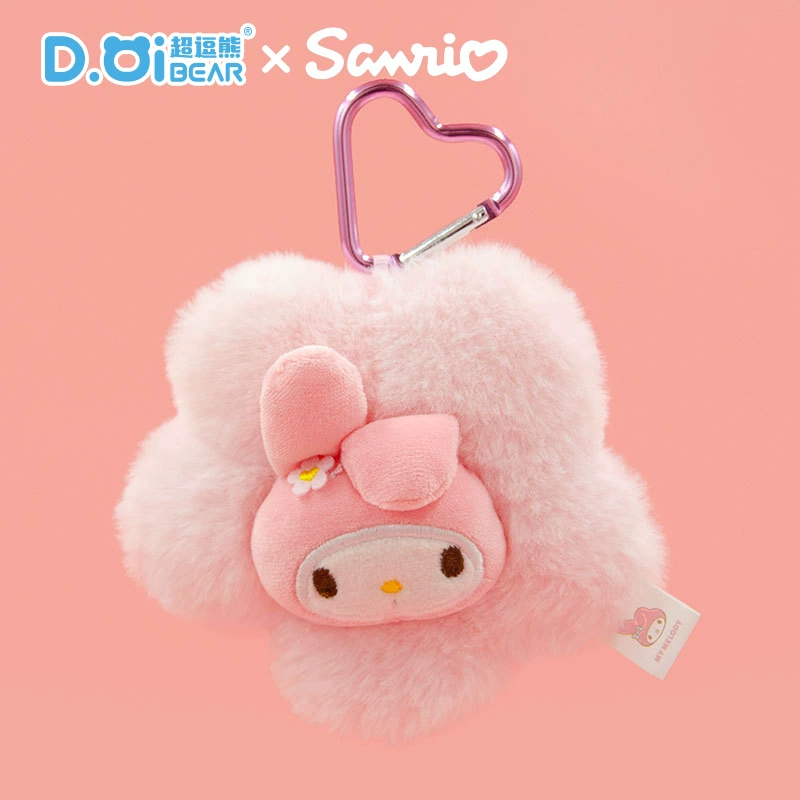Sanrio, брелок из настоящего плюша, сумка для ключей, мультяшные ключи от машины, кукла, подвеска, с цветами