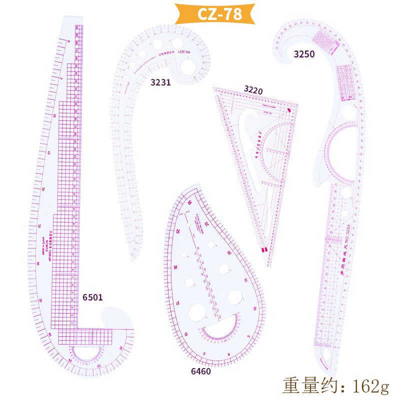 Diseño de ropa Regla de fabricación de patrones Regla de patrones Regla de patchwork Regla de corte Regla de corte Regla de arco Regla suave Regla de coser