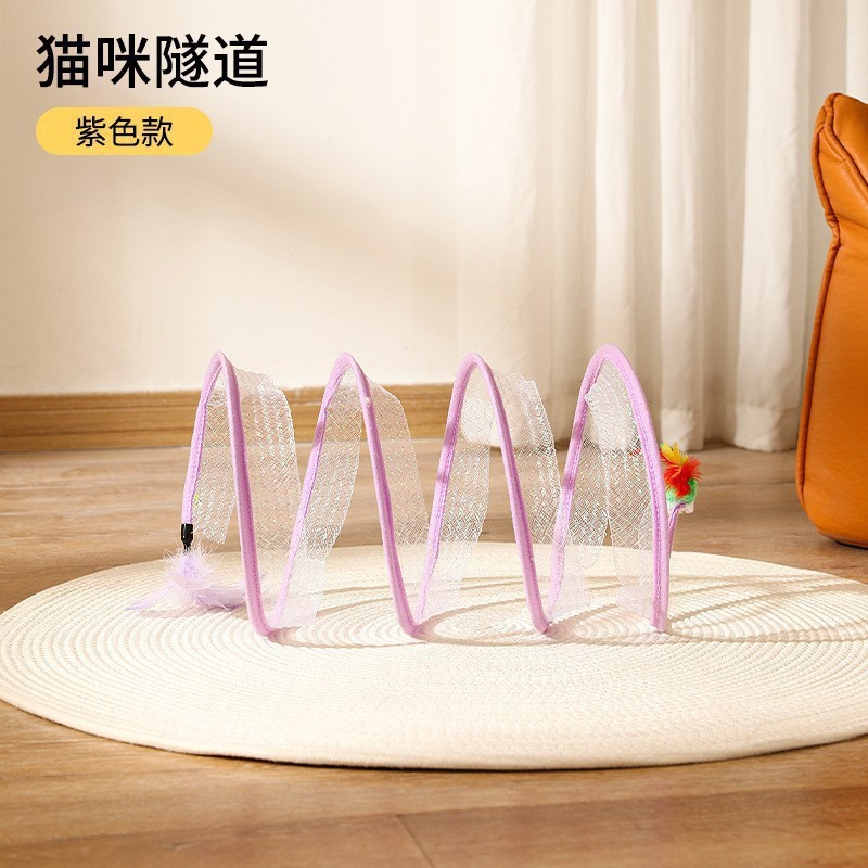 新しいペット用品タイプ猫トンネルおもちゃ折りたたみ式チャンネル自己刺激猫スティックワイヤー中国|undefined