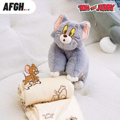 AFGH ワーナー公認 トムとジェリー周辺機器 トム収納枕ブランケット 両用クッション 多機能ソファ