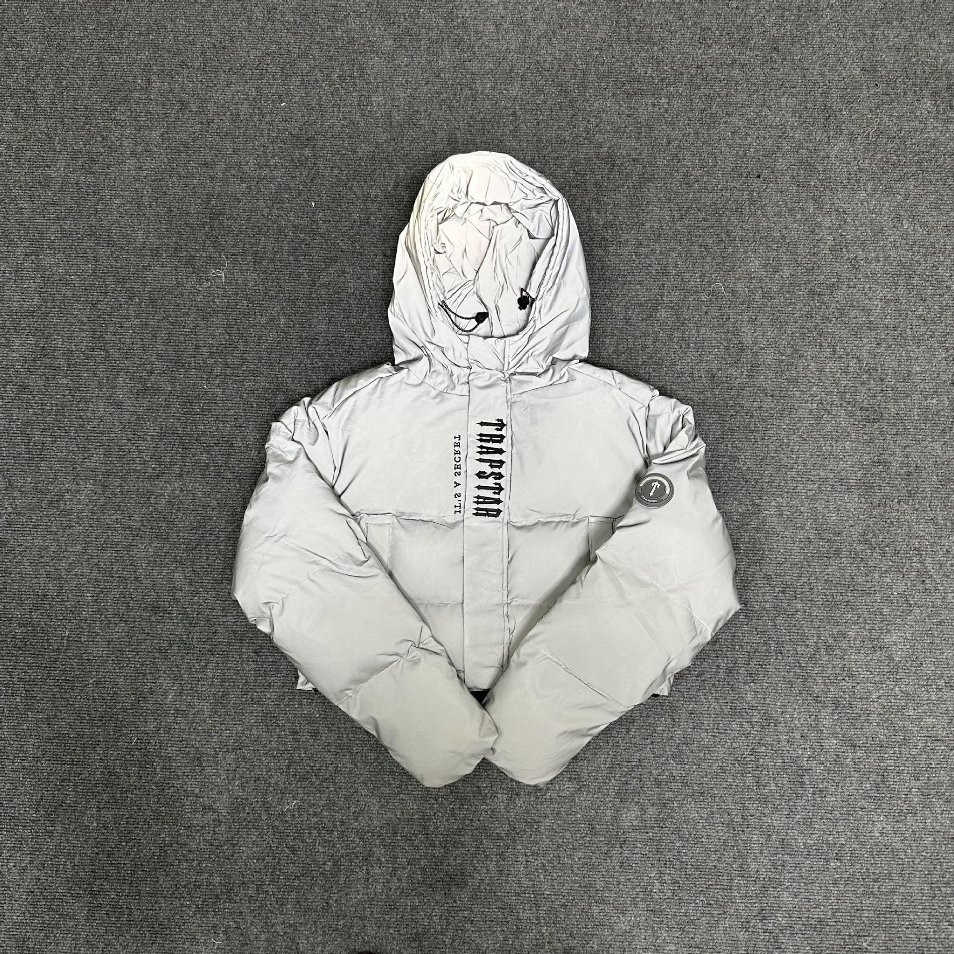 反光短款棉服Trapstar冬季女士外套新款厚实夹克美式高街潮牌
