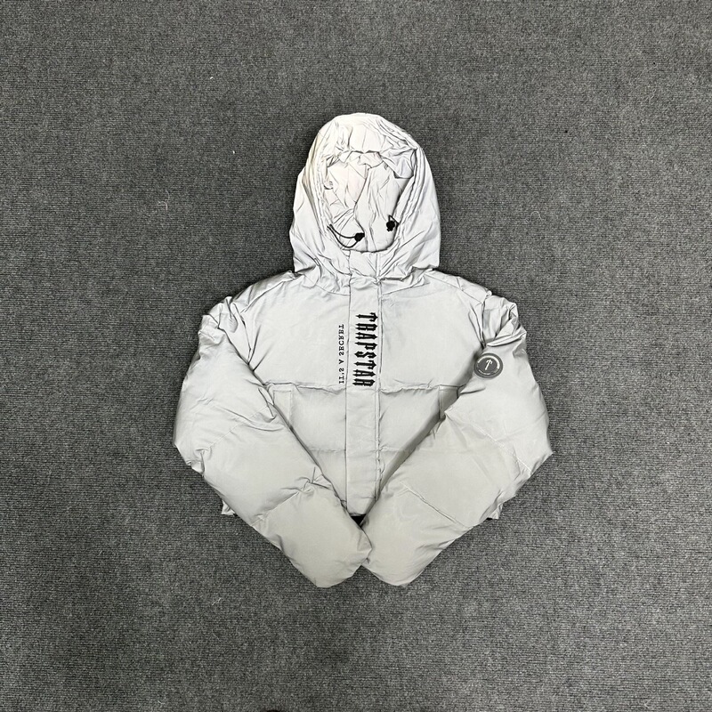 Reflective short cotton-padded jacket Trapstar winter women's coat new thick jacket American high street fashion brand