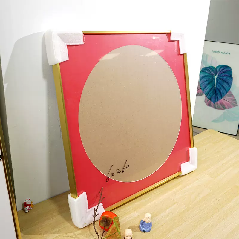 百喜图十字绣裱框铝合金画框带玻璃背板自装带红卡纸