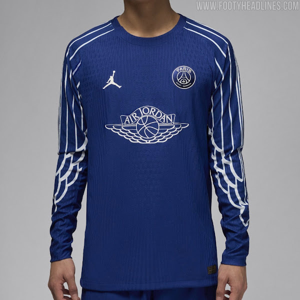 Jordan x Paris Saint-Germain 2024/25 Fourth Long Sleeve Wings Jersey Blue