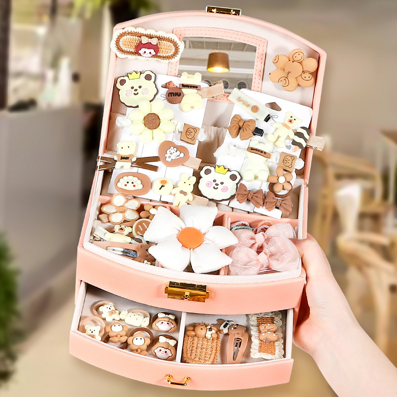 Regalo del día del niño Juguetes de cumpleaños para niñas Niña de 3 años, 10 niñas, 8 cajas de regalo de joyas, 9 accesorios para el cabello