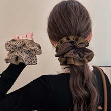 复古豹纹大肠发圈女2025新款高级感丸子头扎高马尾发绳绑头发头花