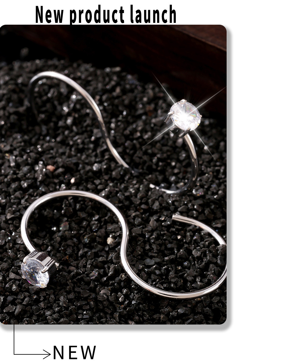 S-shaped Double Finger Wrapped Gold 3A Zircon Ring Stainless Steel PVD Simple And Luxurious Bracelet_voghion.com