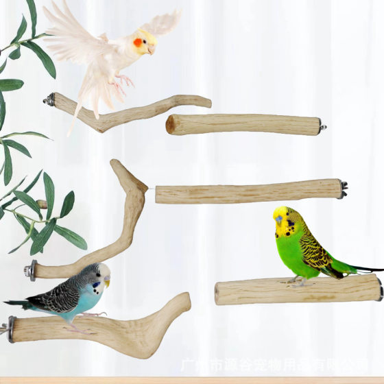 Bird natural pear wood station rod bird perch wood cross-border explosions bird cage accessories parrot station rod wholesale factory