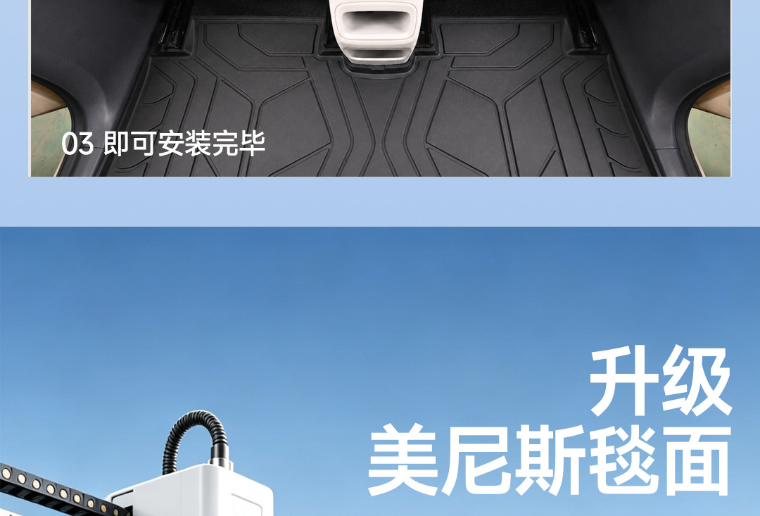 Cross-border universal car floor mats, injection-molded, 0 formaldehyde TPE car floor mats, anti-stain, easy to clean, wear-resistant