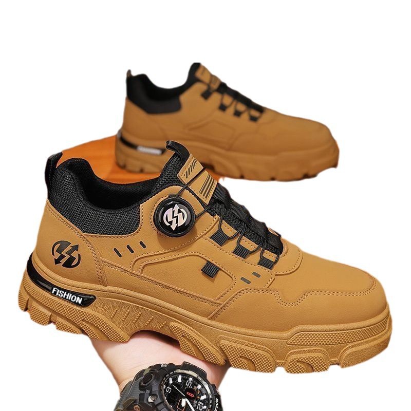 Zapatos para hombre, primavera 2025, nuevos, de caña baja, sin cordones, con hebilla giratoria, deportivos, casuales, modernos, para exteriores, impermeables, para trabajo.