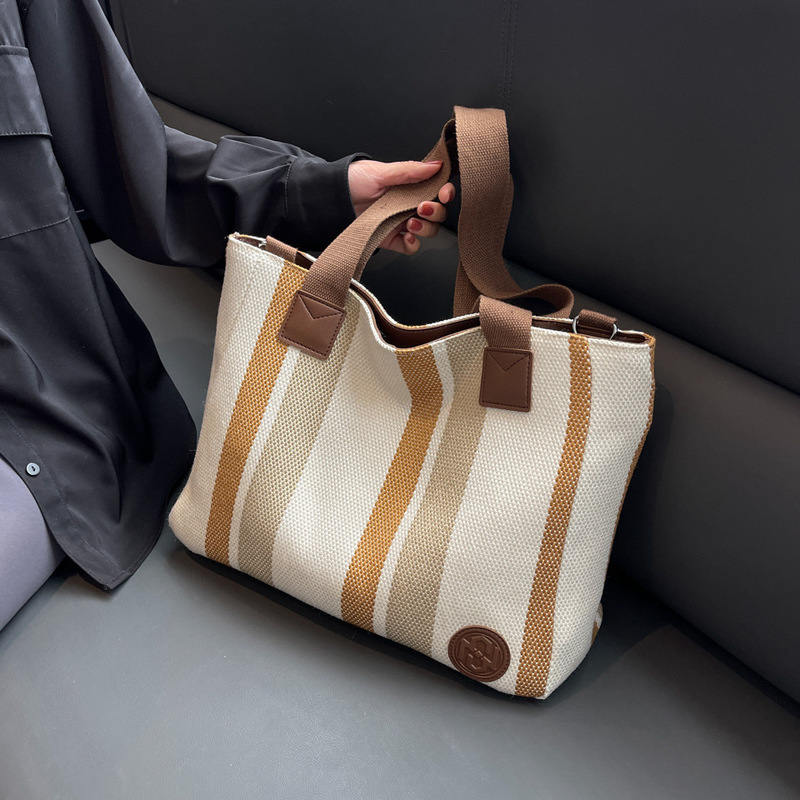 Women's Tote Bag Large Capacity 2025 New Arrival Canvas Handbag Casual Tweet Fashion Mend-up Bag Shoulder Bag