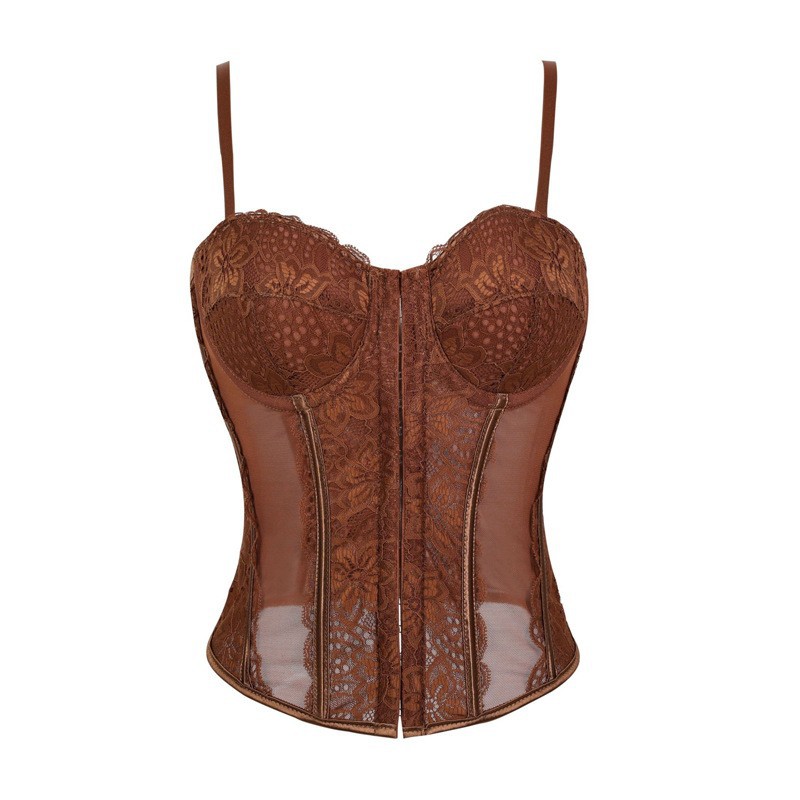 Top Moldeador de Encaje con Varillas de Poliéster Transparente para Cintura image 10