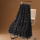 Spring and Summer 2025 New Mesh Cake Skirt Small Floral Skirt Gentle Fairy Long Skirt Pleated A- Line Skirt