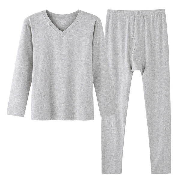A3139#light gray V -neck