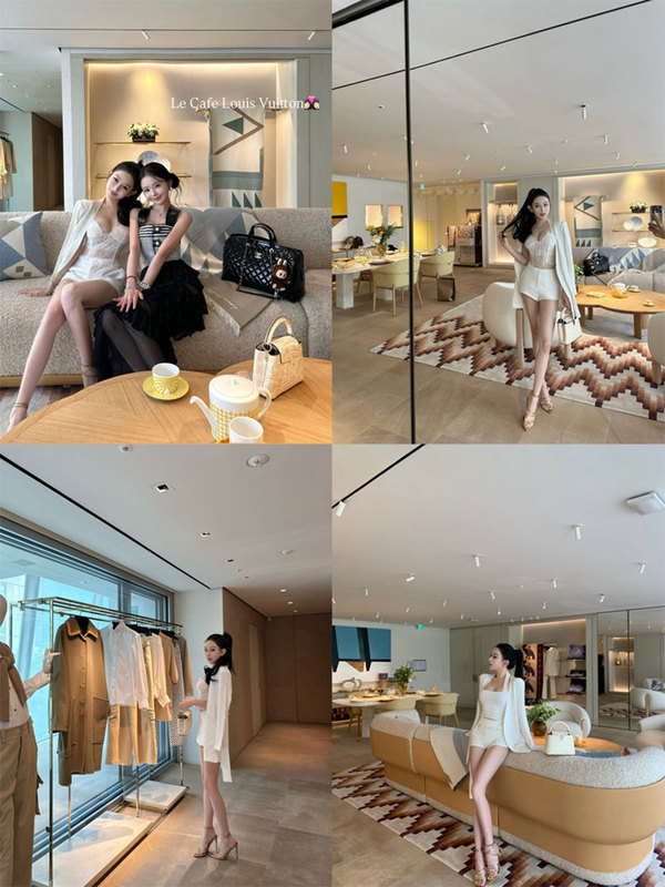 woppei 私服棋盘格纹针织开衫复古优雅垫肩设计挺括秋季新款外套|undefined