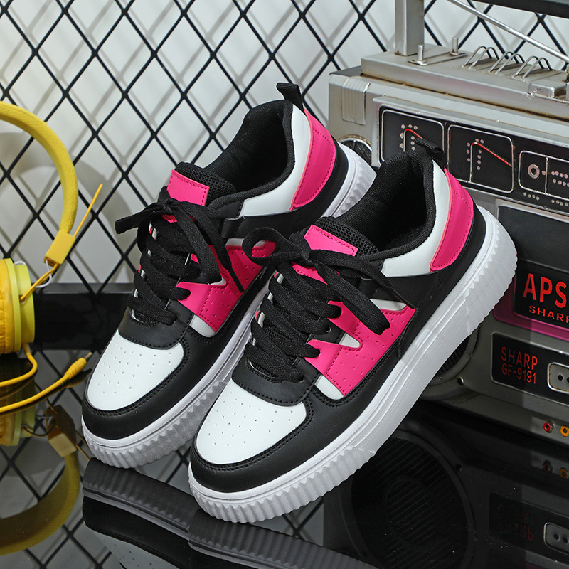 Zapatillas de deporte de pareja de moda de suela gruesa de estilo coreano zapatos deportivos casuales cómodos transpirables zapatos planos al aire libre de moda de todo fósforo