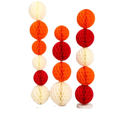 Men and women wedding honeycomb ball column floor floating decoration room bedroom lantern pull flower wedding room decoration set