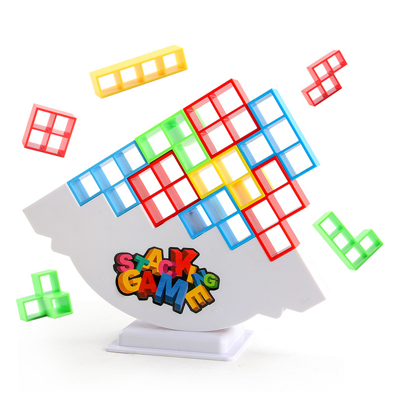 Educación para niños Educación temprana Jenga bloques de construcción de equilibrio Ruso Jenga música mecedora juego de mesa interactivo entre padres e hijos Juguetes