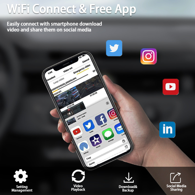 国境を越えた新しい 4 レコード ドライブ レコーダー HD ナイト ビジョン WiFi 接続 4 レコード 同時表示 360 ° パノラマレコーダー|undefined