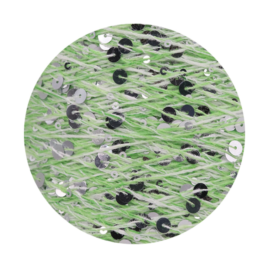 50g algodón lentejuelas hilo 3mm + 6mm peinado tamaño de lujo lentejuelas mano hilo tejer precio al por mayor