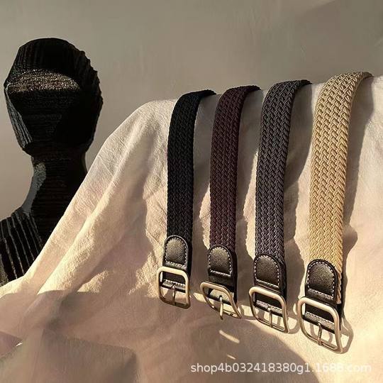Canvas Woven Belt Punch-free Black Men's and Women's Military Training Belt All-match Casual Women's Jeans Belt
