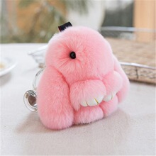 獭兔毛装死兔挂件 毛绒小饰品包包挂饰 公仔批发真毛小兔子钥匙扣